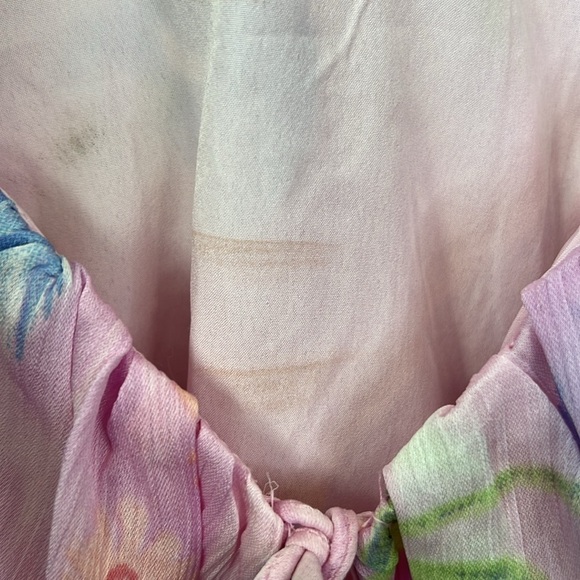 ASOS Design Corset Top With Ruffle Shoulder In Pink Occasion Floral Print Size 4 - Picture 9 of 15